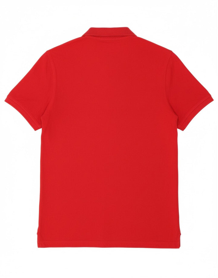 TOMMY HILFIGER Mens Polo Shirt Medium Red Striped Cotton Vintage Tommy Hilfiger and Second-Hand Tommy Hilfiger from Messina Hembry 