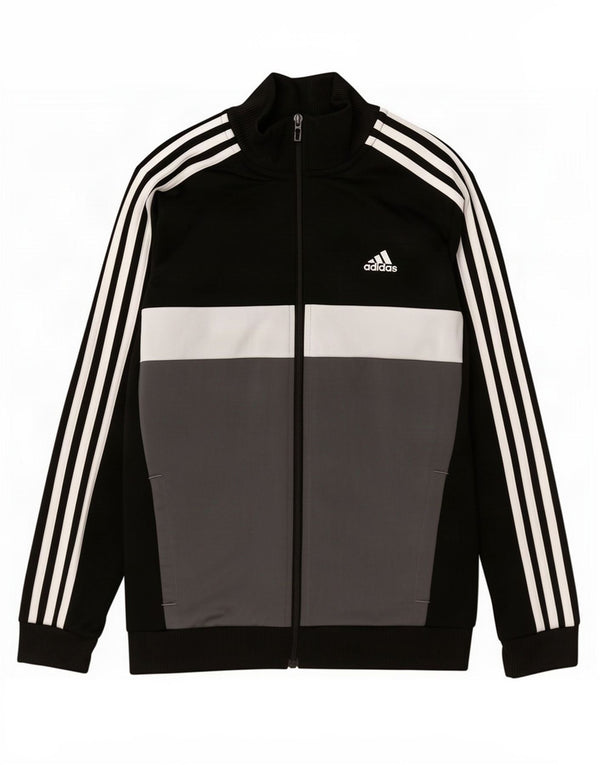 Adidas Boys Aeroready Tracksuit Top Jacket 11-12 Years Black Colourblock