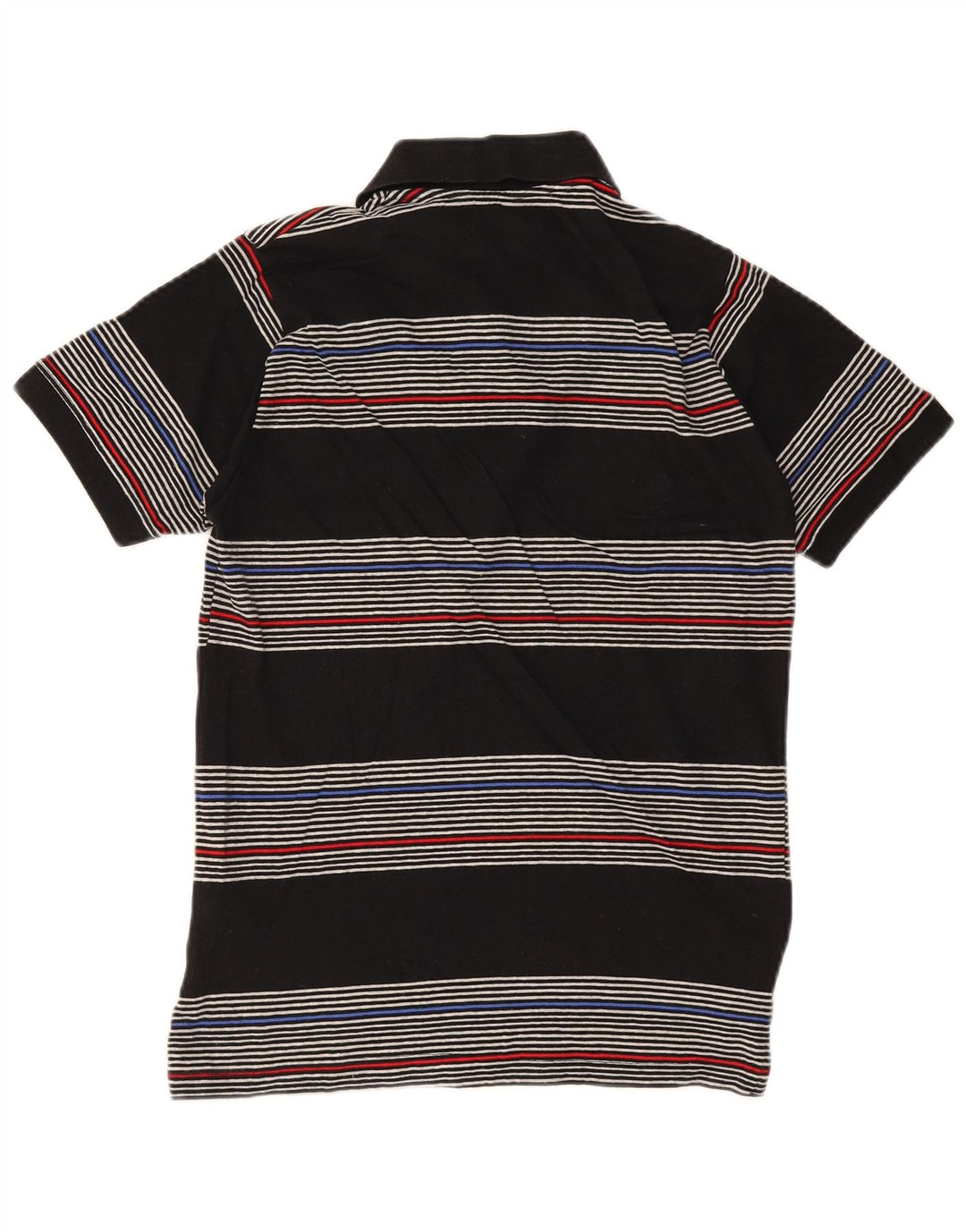 PIERRE CARDIN Mens Polo Shirt Small Black Striped Cotton