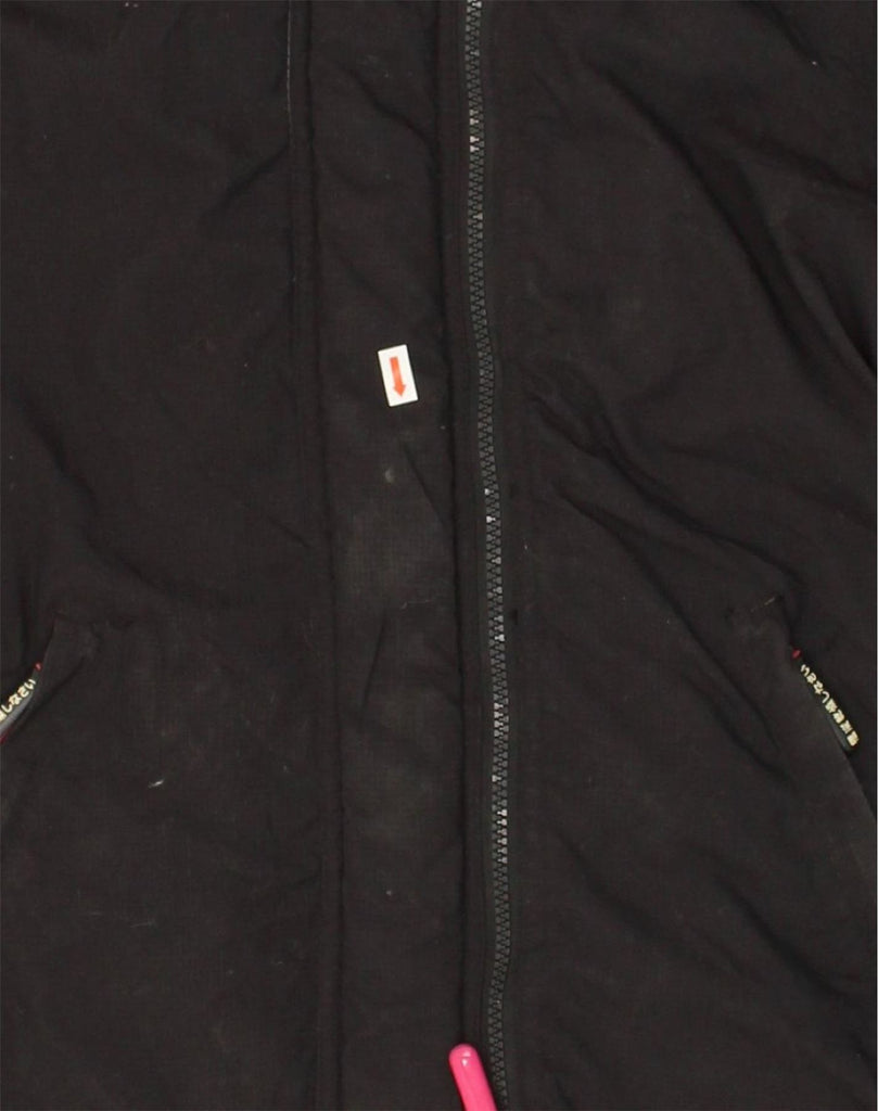 SUPERDRY Womens Hooded Rain Jacket UK 10 Small Black Nylon | Vintage Superdry | Thrift | Second-Hand Superdry | Used Clothing | Messina Hembry 