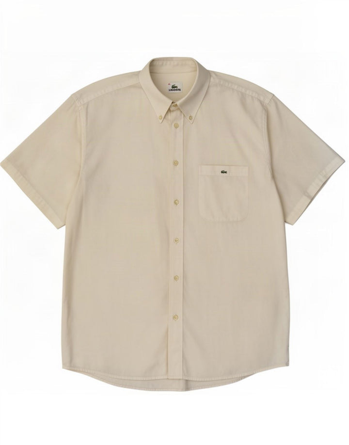 Lacoste Mens Short Sleeve Shirt Size 42 Large White