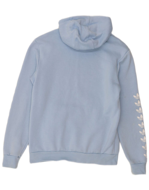 Adidas Boys Graphic Hoodie Jumper 15-16 Years Blue Cotton