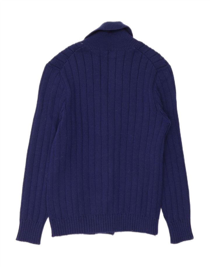 Vintage Mens Cardigan Sweater Small Navy Blue