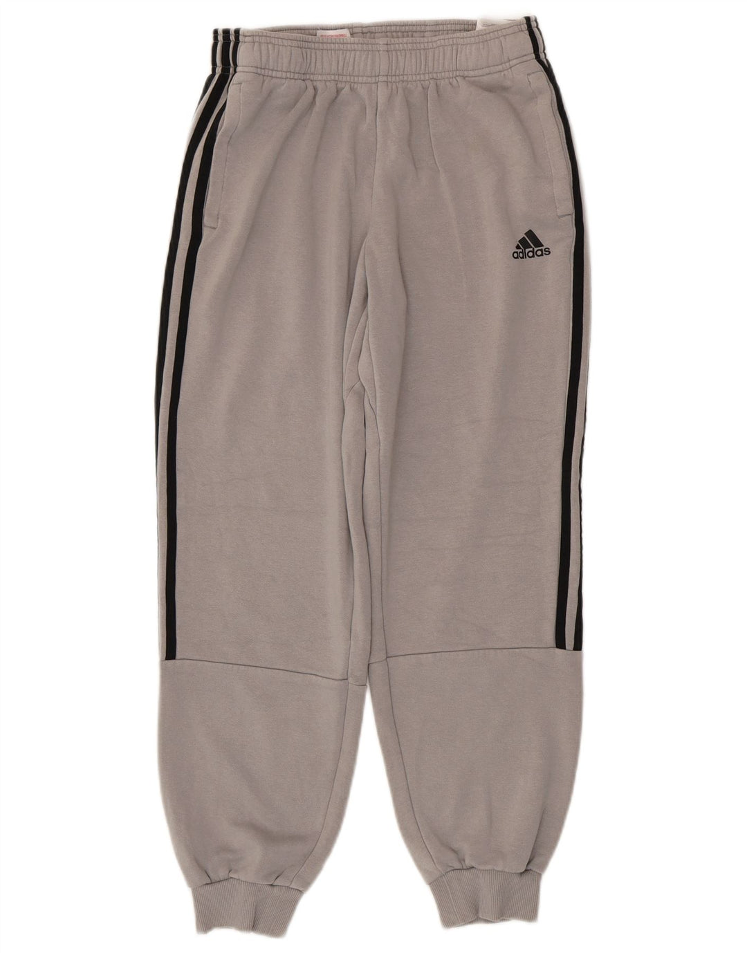 ADIDAS Boys Tracksuit Trousers Joggers 13-14 Years Grey Cotton