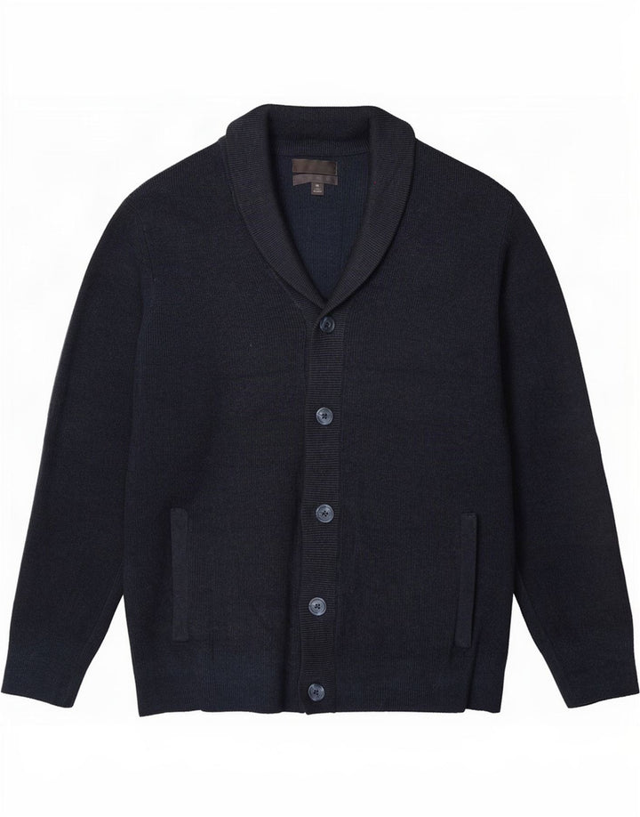 Marks & Spencer Mens Cardigan Sweater XL Navy Blue Polyester