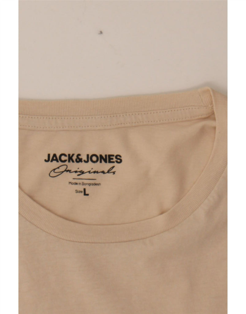 JACK & JONES Mens Graphic T-Shirt Top Large Pink Cotton Vintage Jack & Jones and Second-Hand Jack & Jones from Messina Hembry 