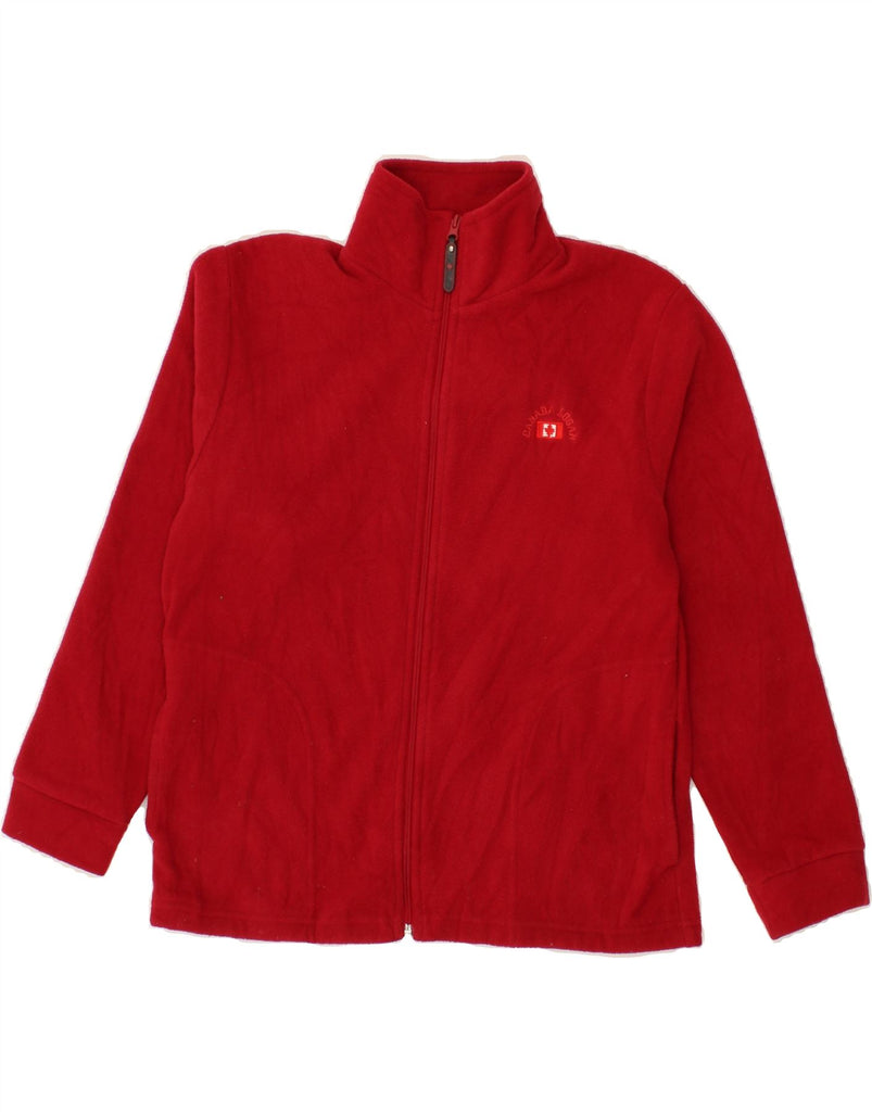 CANADA LOGAN Womens Fleece Jacket UK 14 Large Red Polyester | Vintage Canada Logan | Thrift | Second-Hand Canada Logan | Used Clothing | Messina Hembry 