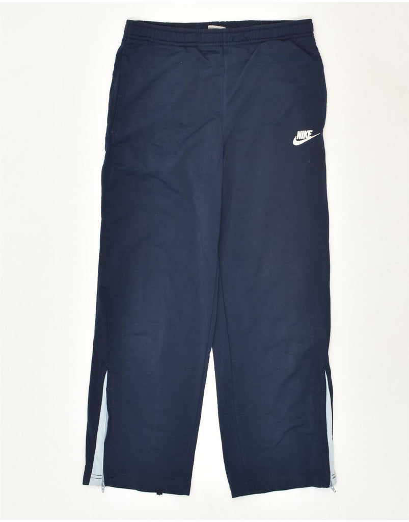 NIKE Boys Tracksuit Trousers 8-9 Years Small Navy Blue Polyester | Vintage Nike | Thrift | Second-Hand Nike | Used Clothing | Messina Hembry 