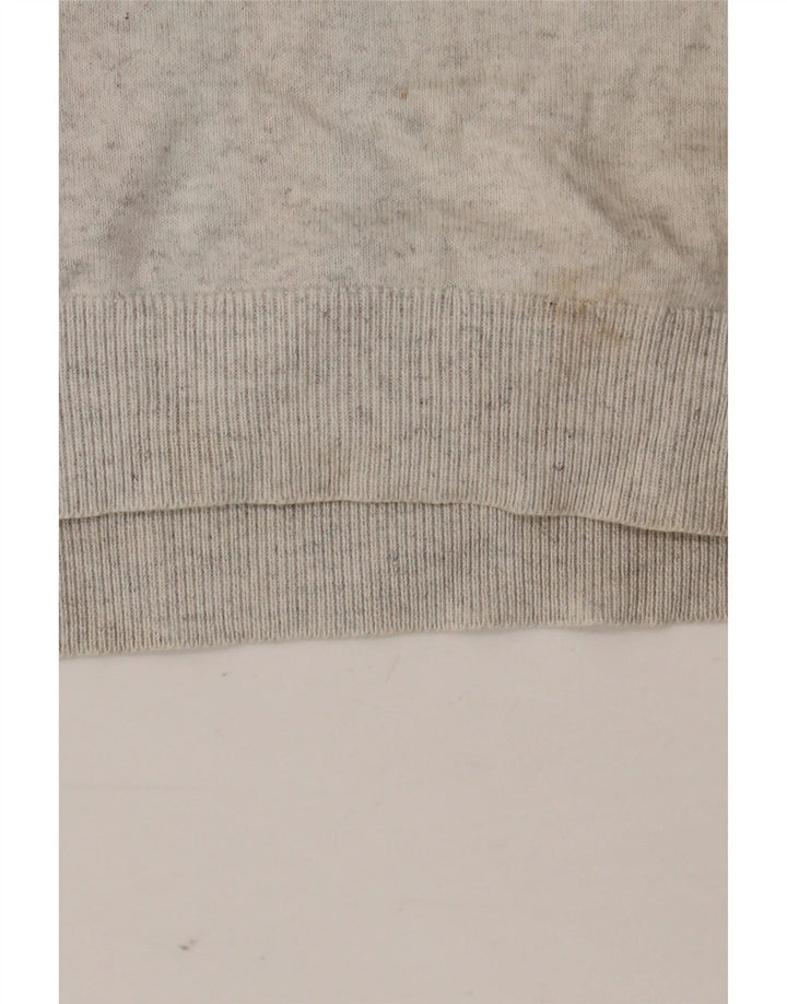 Marks & Spencer Mens Polo Shirt Large Grey Striped Cotton