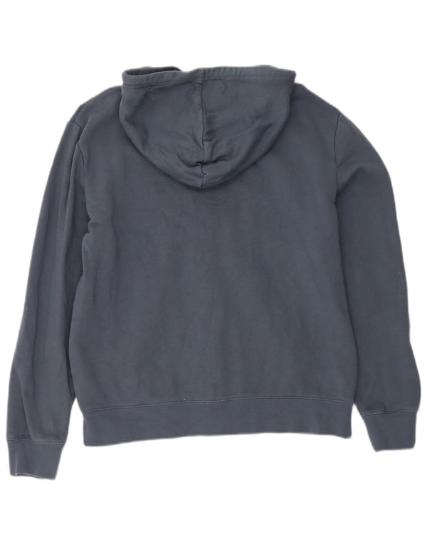 Marks & Spencer Mens Zip Hoodie Sweater Medium Navy Blue Cotton