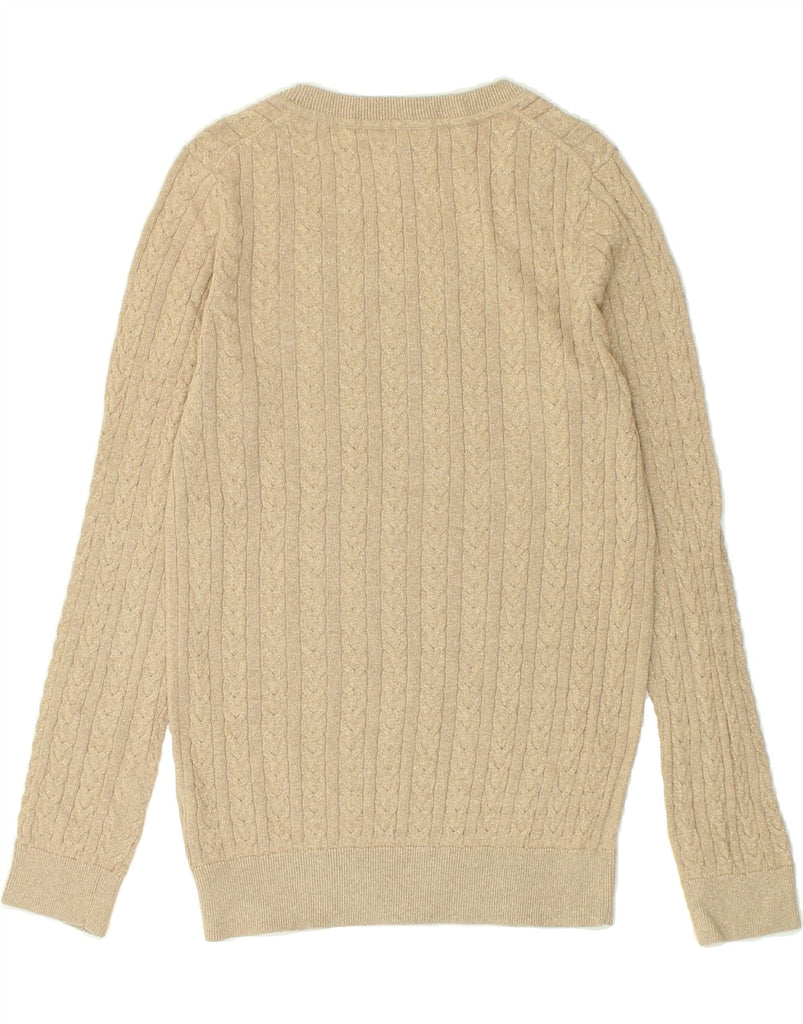 TOMMY HILFIGER Womens Boat Neck Jumper Sweater UK 12 Medium Beige Cotton | Vintage Tommy Hilfiger | Thrift | Second-Hand Tommy Hilfiger | Used Clothing | Messina Hembry 