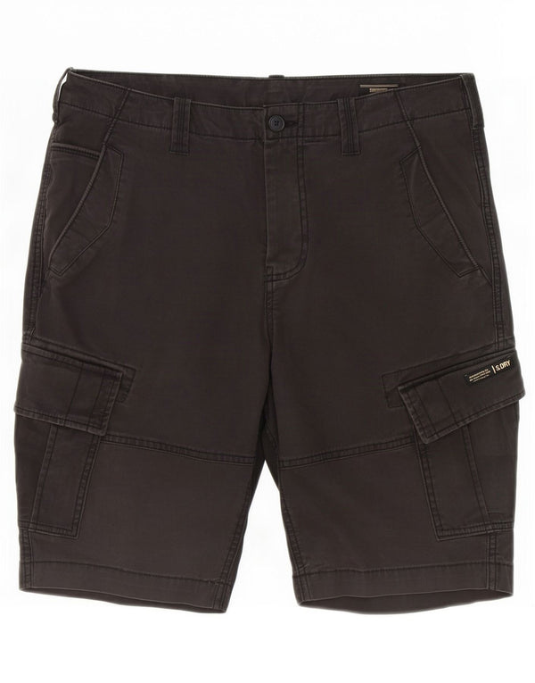 Superdry Mens Cargo Shorts W34 Large Grey Cotton