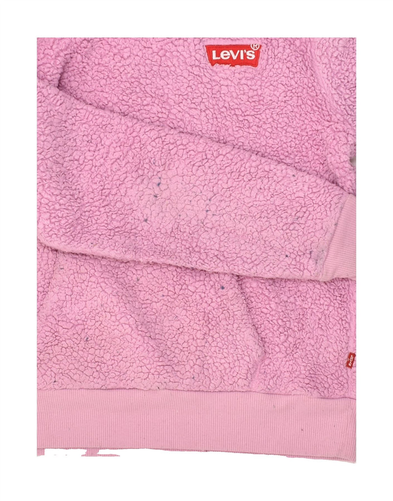 LEVI'S Girls Fleece Hoodie Jumper 12-13 Years Large Pink Polyester | Vintage Levi's | Thrift | Second-Hand Levi's | Used Clothing | Messina Hembry 