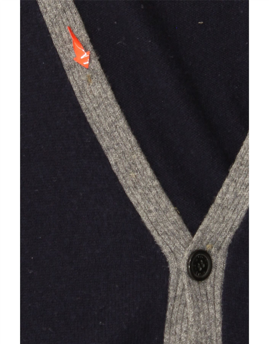 HENRY COTTONS Mens Cardigan Sweater XL Navy Blue Colourblock