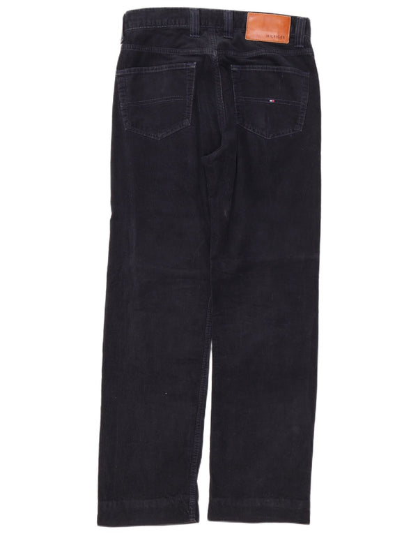 Tommy Hilfiger Mens Straight Corduroy Trousers W30 L30 Navy Blue Cotton