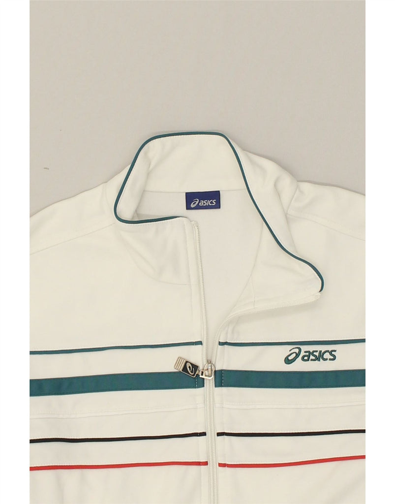 ASICS Womens Tracksuit Top Jacket UK 14 Large White | Vintage Asics | Thrift | Second-Hand Asics | Used Clothing | Messina Hembry 