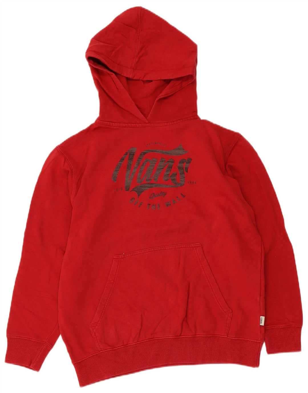 Vans Boys Graphic Hoodie Jumper 10-11 Years Medium Red Cotton