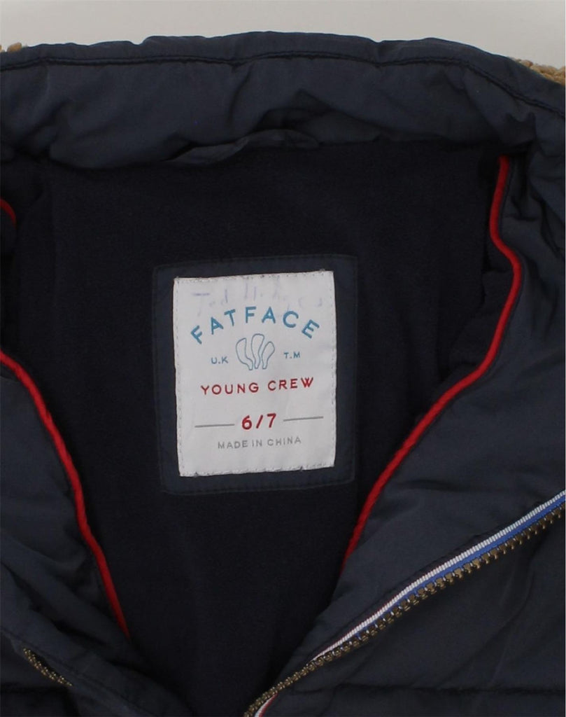 FAT FACE Boys Hooded Padded Jacket 6-7 Years Navy Blue Polyester | Vintage Fat Face | Thrift | Second-Hand Fat Face | Used Clothing | Messina Hembry 