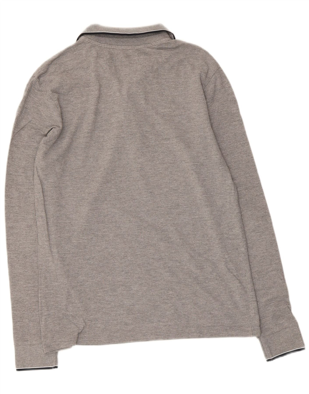 KAPPA Mens Long Sleeve Polo Shirt Medium Grey Flecked Cotton