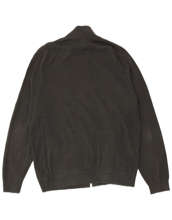 MASSIMO DUTTI Mens Cardigan Sweater 2XL Grey Cotton