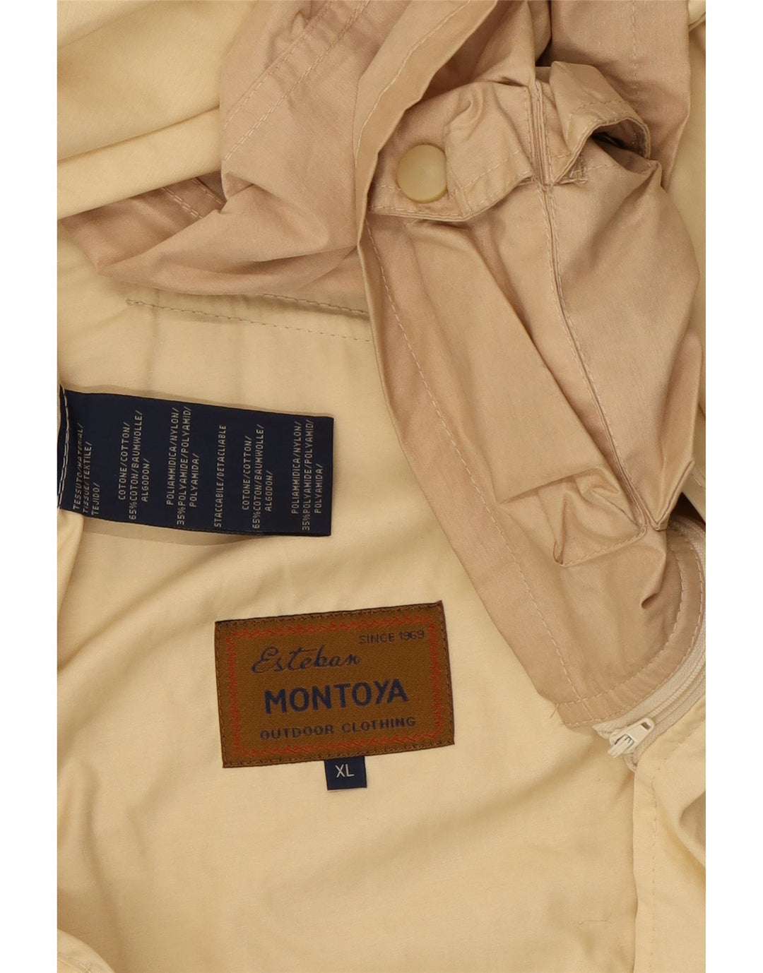 Vintage Mens Bomber Jacket UK 42 XL Beige Cotton