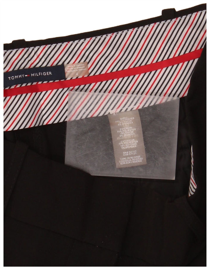 TOMMY HILFIGER Womens Straight Chino Trousers US 4 Small W30 L34 Black