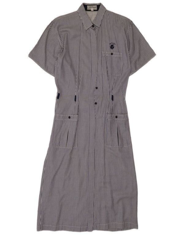 LES COPAINS Womens Shirt Dress UK 12 Medium Navy Blue Striped