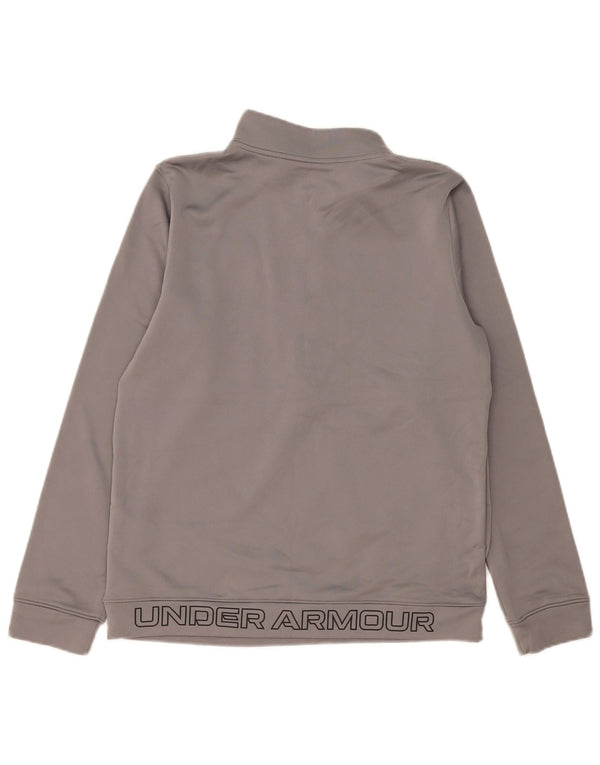 Under Armour Boys Zip Neck Sweatshirt Jumper 13-14 Years XL Grey Polyester
