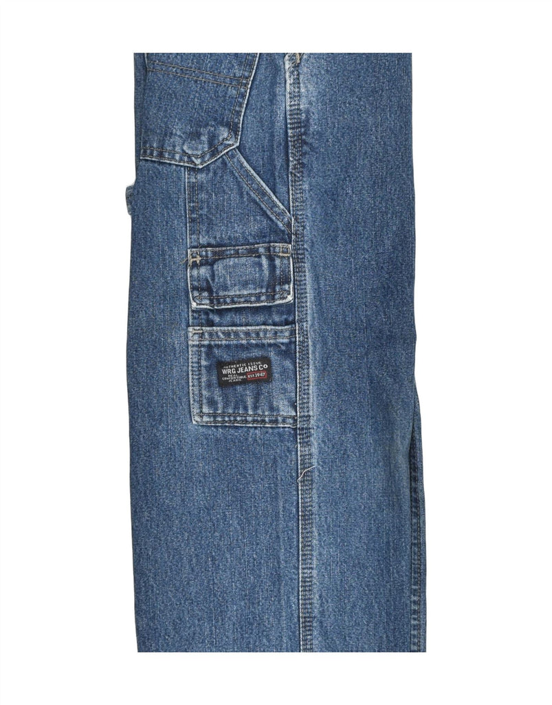 WRANGLER Boys Cargo Wide Leg Jeans 7-8 Years W24 L22 Navy Blue Cotton | Vintage Wrangler | Thrift | Second-Hand Wrangler | Used Clothing | Messina Hembry 