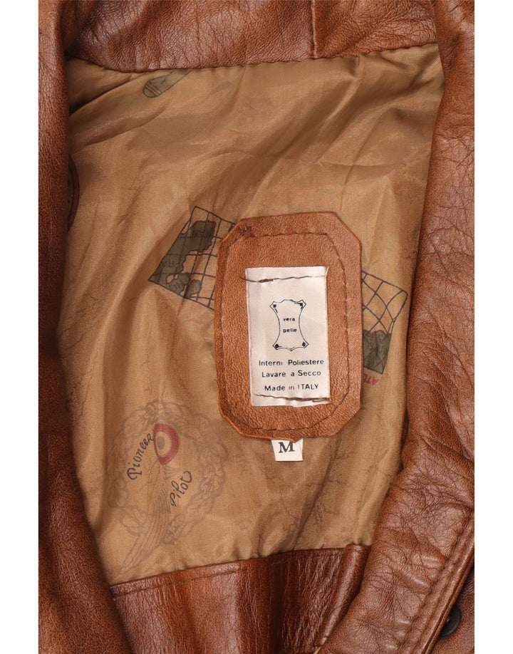 Vintage Mens Leather Jacket UK 38 Medium Brown Leather