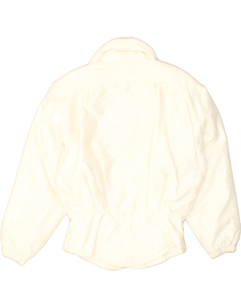 VINTAGE Womens Oversized Bomber Jacket US 12 Large White Nylon | Vintage Vintage | Thrift | Second-Hand Vintage | Used Clothing | Messina Hembry 