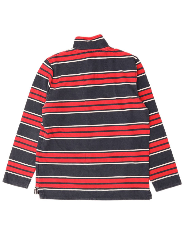 Crew Clothing Mens Zip Neck Sweatshirt Jumper Small Navy Blue Striped