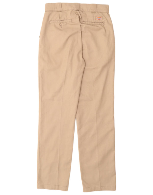 DICKIES Mens Straight Chino Trousers W28 L31 Beige Polyester