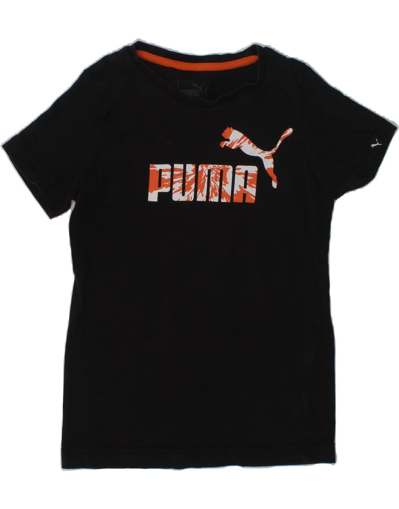 PUMA Girls Graphic T-Shirt Top 7-8 Years Black | Vintage Puma | Thrift | Second-Hand Puma | Used Clothing | Messina Hembry 