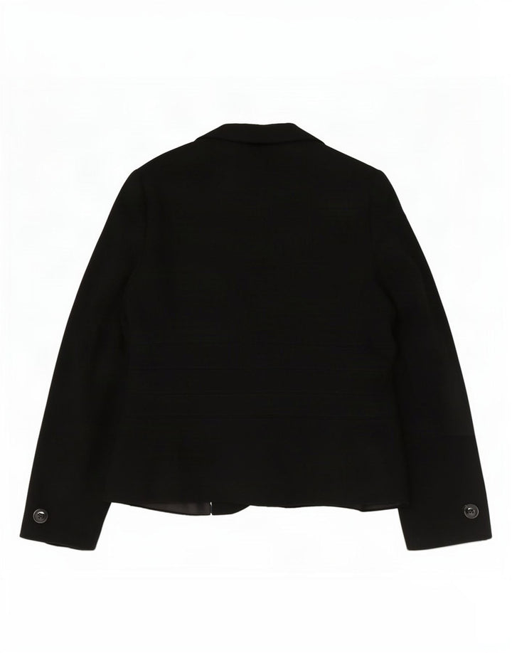 Marks & Spencer Womens 2 Button Blazer Jacket UK 12 Medium Black Polyester