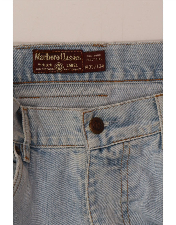 Marlboro Classics Mens Straight Jeans W33 L34 Blue Cotton
