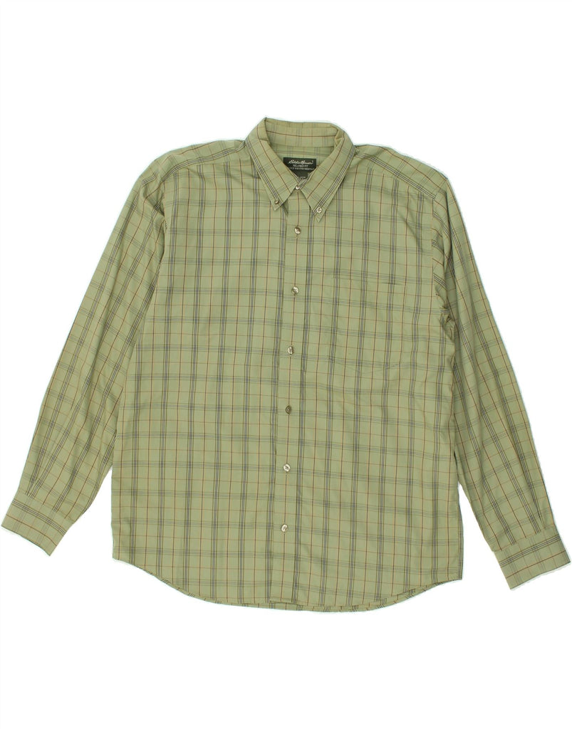 EDDIE BAUER Mens Wrinkle Resistant Relaxed Fit Shirt Large Green Check | Vintage Eddie Bauer | Thrift | Second-Hand Eddie Bauer | Used Clothing | Messina Hembry 