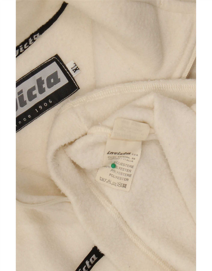Invicta Mens Zip Neck Fleece Jumper XL Off White Polyester