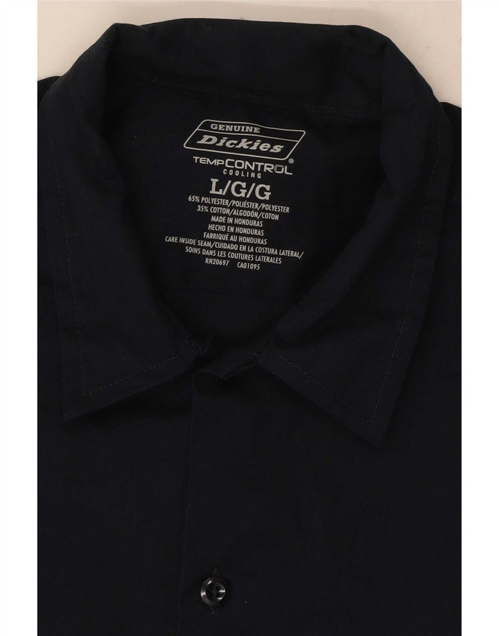 Dickies Mens Short Sleeve Shirt Large Navy Blue Polyester