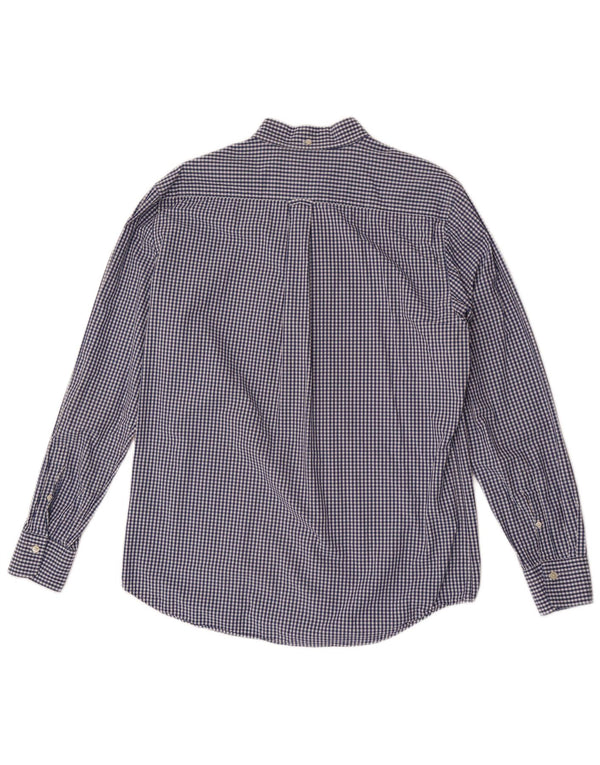 Gant Mens Regular Fit Shirt Size 41/42 16 1/2 Large Navy Blue Gingham