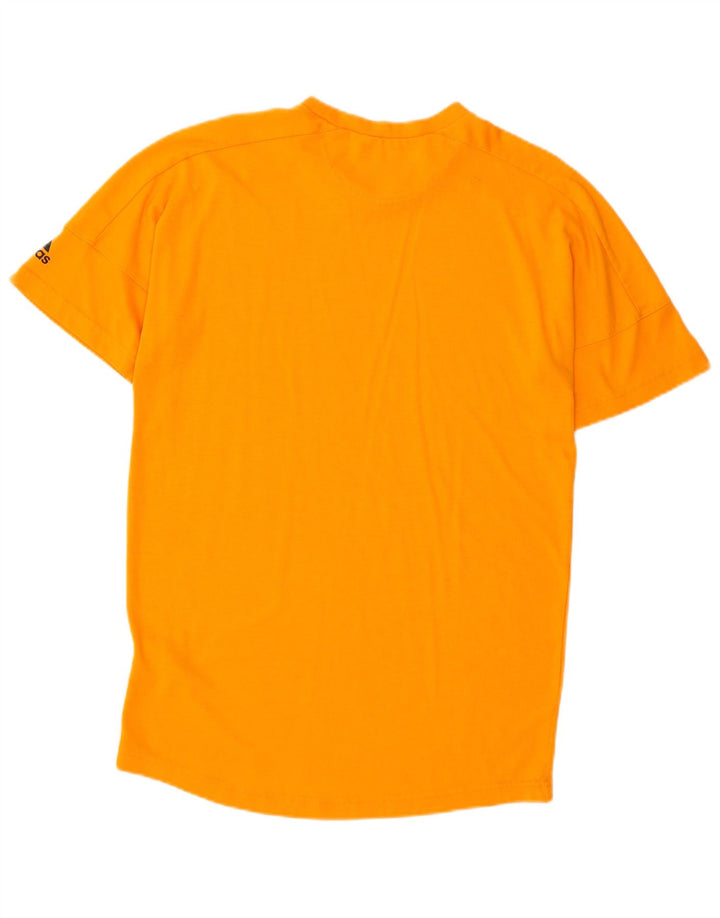 ADIDAS Mens T-Shirt Top Medium Orange Polyester
