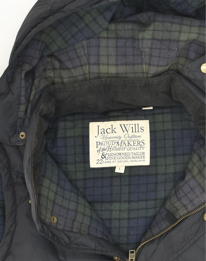 JACK WILLS Mens Hooded Padded Gilet UK 40 Large Black Polyester | Vintage Jack Wills | Thrift | Second-Hand Jack Wills | Used Clothing | Messina Hembry 