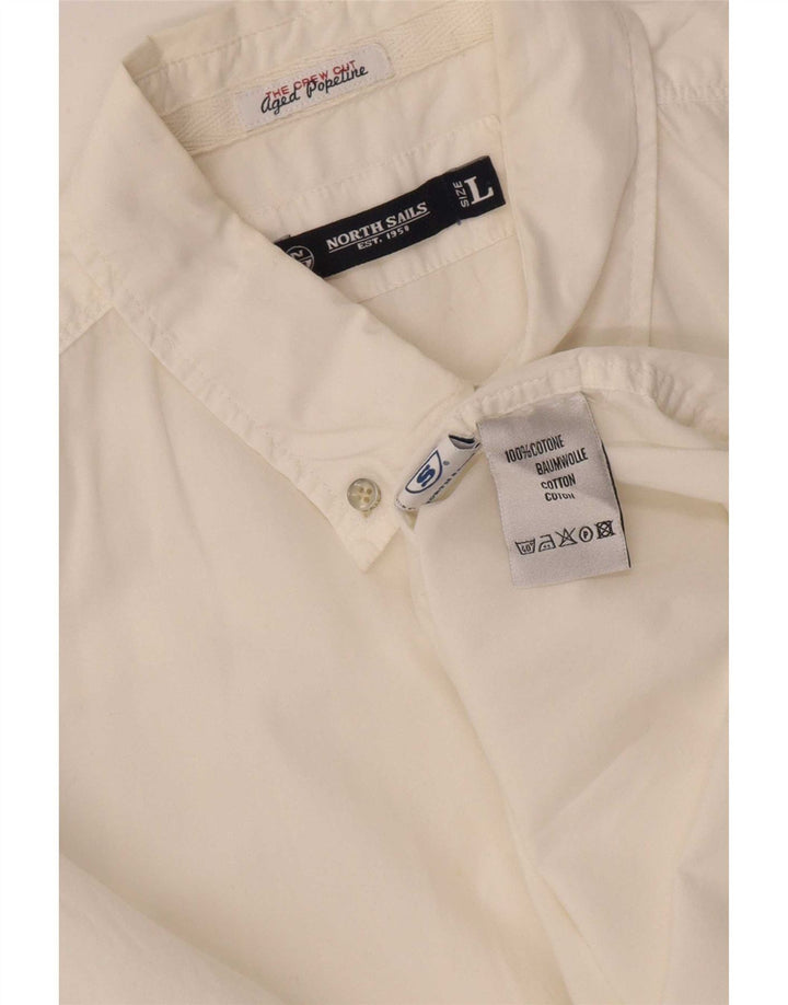 North Sails Mens Short Sleeve Shirt Large White Cotton