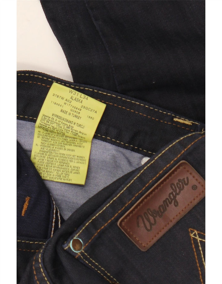 Wrangler Mens Alaska Straight Jeans W31 L34 Navy Blue Cotton