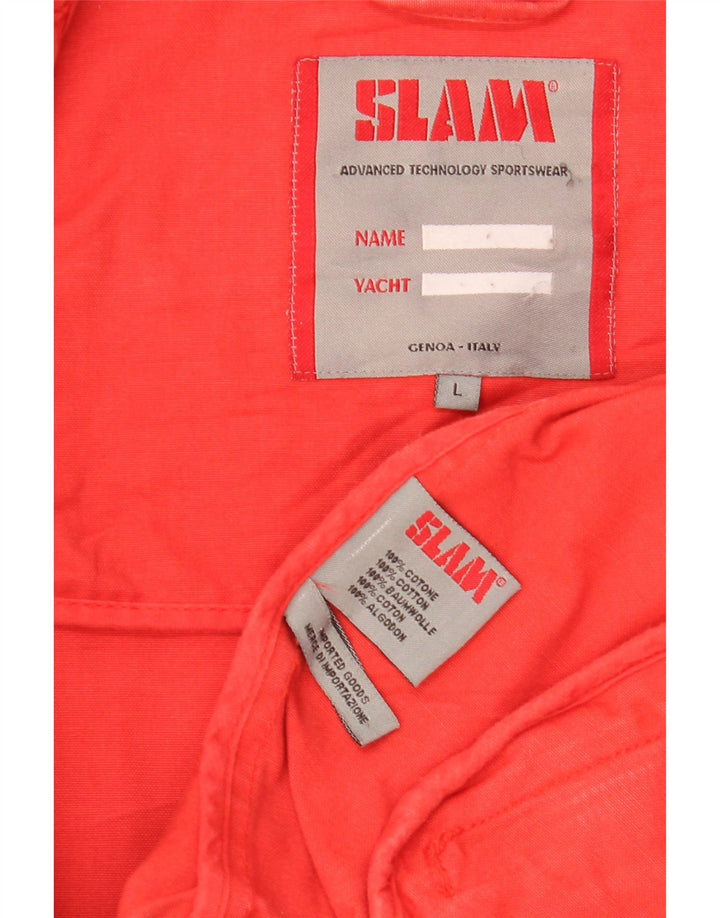 Slam Mens Bomber Jacket UK 40 Large Red Cotton