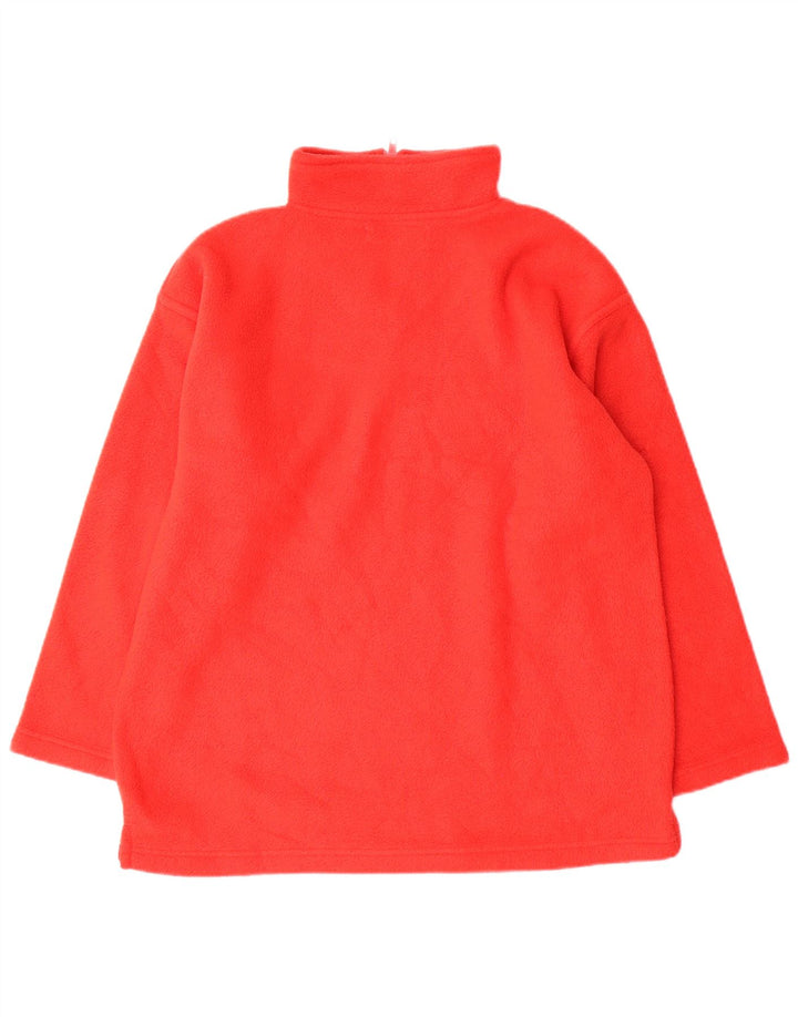 VINTAGE Boys Zip Neck Fleece Jumper 9-10 Years Red