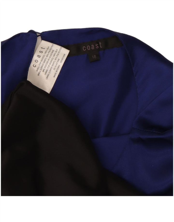 COAST Womens Sheath Dress UK 18 XL Black Colourblock Polyester