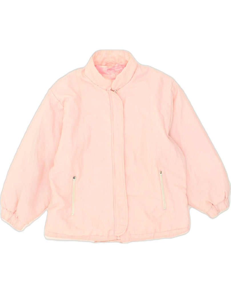 VINTAGE Womens Bomber Jacket UK 12 Medium Pink Polyamide | Vintage Vintage | Thrift | Second-Hand Vintage | Used Clothing | Messina Hembry 