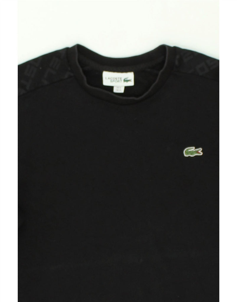 LACOSTE Mens Graphic Sweatshirt Jumper Size 4 Medium Black Cotton | Vintage Lacoste | Thrift | Second-Hand Lacoste | Used Clothing | Messina Hembry 