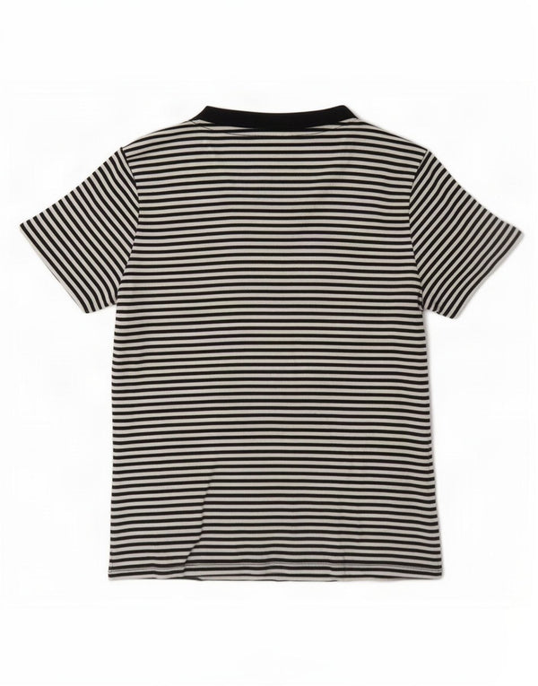Levi's Womens T-Shirt Top UK 14 Medium Black Pinstripe